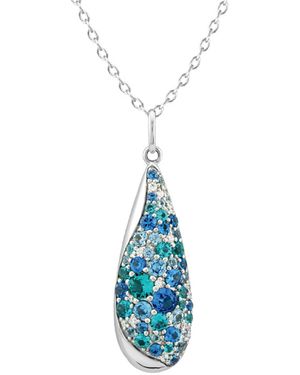 Arte Madrid Sierra Pavé Drop Pendant Necklace - Blue