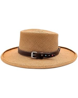 DORIA 1905 West Drop Panama Cuenca Hat - Brown