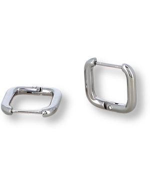 Divine Aria The Arla Square Huggie Hoops - Metallic