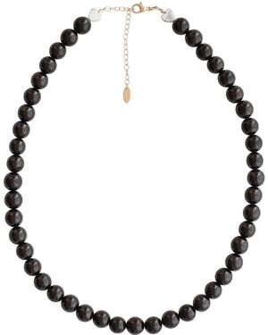 Kris Nations Jet Gemstone Baller Beaded Necklace - Black