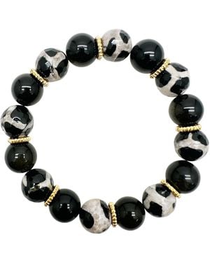 Farra And Dzi Agate Chunky Bracelet - Black
