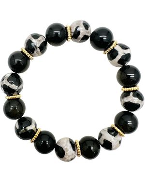 Farra And Dzi Agate Chunky Bracelet - Black