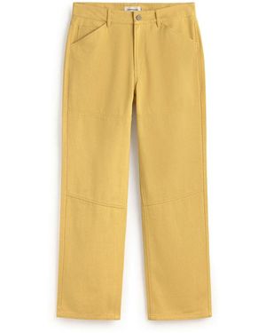 Thinking Mu Straight Stan Trousers - Yellow