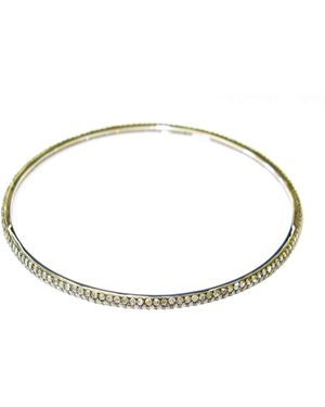 Artisan Diamond Tennis Bangle Bracelet - Metallic