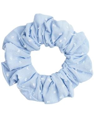 Cafide Plumeti Check Scrunchie Hair Tie, Noa - Blue
