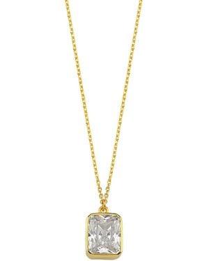 LINYA JEWELLERY Rectangular Crystal Stone Chain Necklace - Metallic