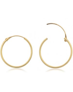 Spero London 9Ct Solid 16Mm Hoop Earrings - Metallic