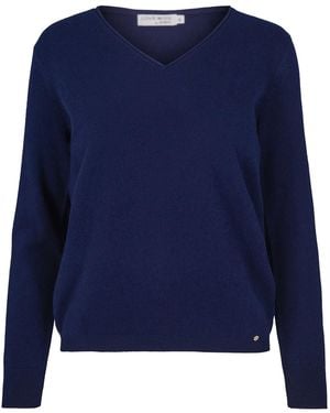 tirillm Cilla V-Neck Merino Wool Pullover - Blue