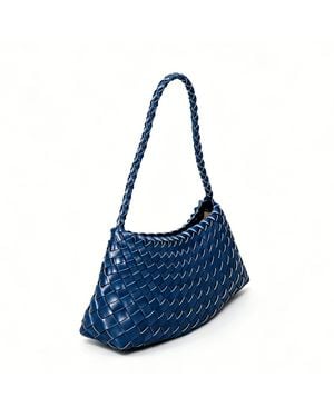 Rimini Weaving Eco Leather Bag 'Erica' - Blue