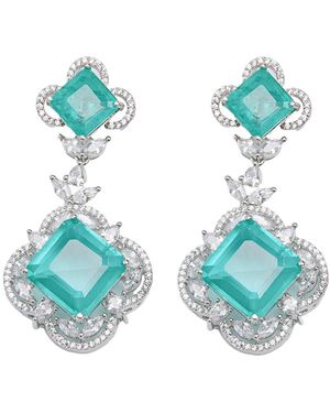 Meraki by Rashmi Bajaj Voyage De Boucles Sea Cubic Zirconia Chandelier Earrings - Blue