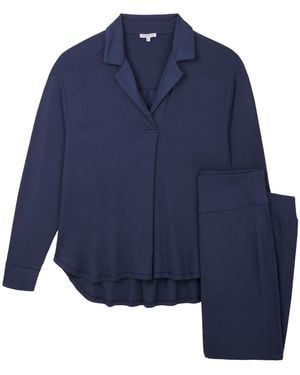 Mamu Dream Ribbed Modal Hero Shirt & Cuffed Leggings Set - Blue
