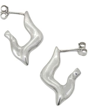 Daria Pacelli Jewelry Sila Sculptural Sterling Clip-On Earrings - Metallic