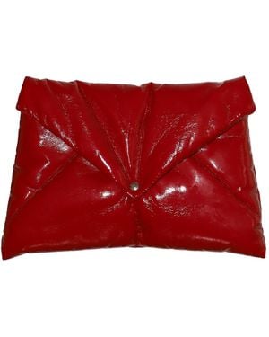 Julia Allert Glossy Patent Envelope Clutch Bag - Red