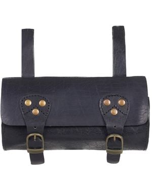 VIDA VIDA Classic Leather Bike Saddle Bag - Blue