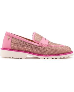 Ilvi Ekala Suede Leather Loafer With Stones - Pink