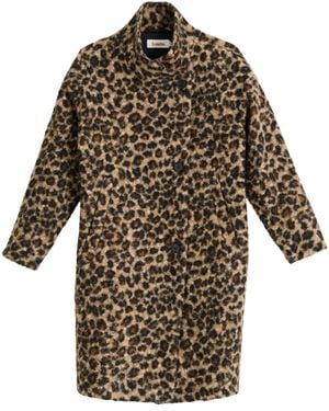 Louche Donalda Animal Funnel Neck Coat - Brown