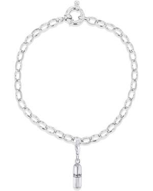 True Rocks Mini Pill Charm On Belcher Bracelet Sterling - Metallic
