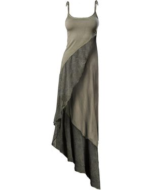 Zhenabia Aria Blouse Asymmetrical Cut Boho Summer Top - Green