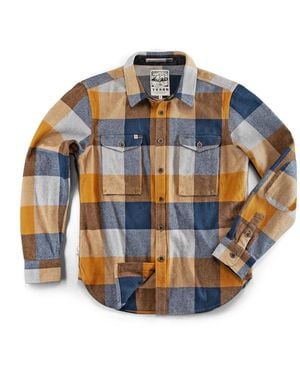 &SONS Trading Co Andsons Big Yukon Flannel Check Shirt Tan - Blue