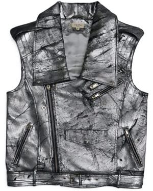 Zasta Studio Mercury Rebel Sleeveless Leather Jacket - Gray