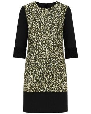 Conquista Straight Animal Print Dress - Green