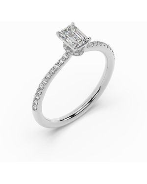 Artisan Emerald Cut Lab-Grown Diamond Statement Ring - Metallic