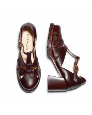 Mafalda Maite Coffee Heeled Sandals - Brown