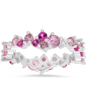 Kylie Harper Sterling Abstract Ombre Eternity Band Ring - Purple