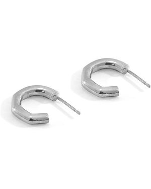 Anchor and Crew Gilbert Angled Circle Geometric Earring Studs - Metallic