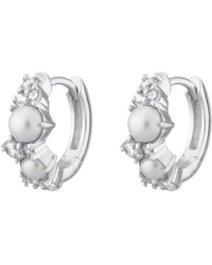 Scream Pretty Pearl Huggie Earrings - Metallic