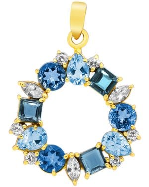 GEM BAZAAR Topaz Trilogy Pendant - Blue