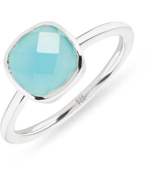 Auree Brooklyn Aqua Chalcedony Sterling Ring - Blue