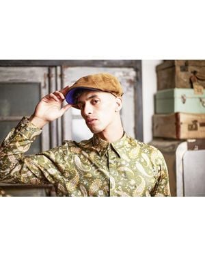 Dasmarca Hats Arlo Camel Corduroy Bakerboy Cap - Black