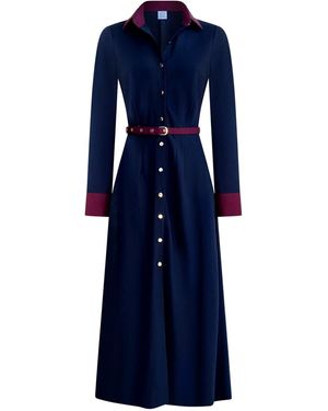 Why Mary Marion A-Line Classic Midi Dress - Blue