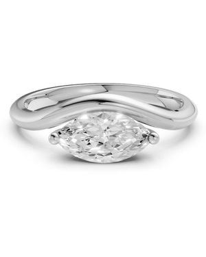 Aya Fine Jewelry Elara Marquise Lab Grown Diamond Curved Solitaire Engagement Band Ring - White