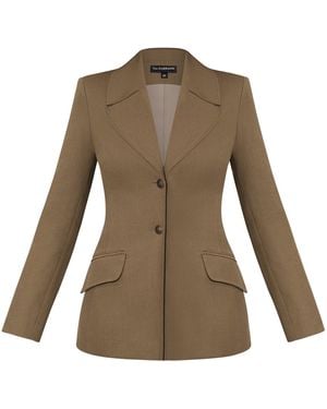 Tia Dorraine Single-Breasted Blazer - Green