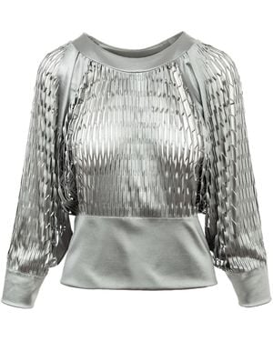 Silvia Serban Laser Cut Blouse - Grey