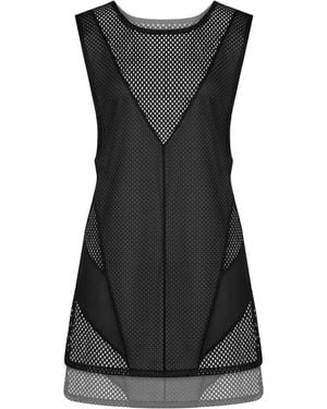 Kim Foley ' High-Low Beach Cover-Up Athletic Mesh Dress - Black