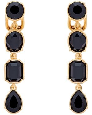 Emma Holland Jewellery Jet Crystal Statement Clip Earrings - Black
