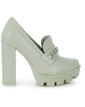 Rag & Co Corinne Chain Embellished Chunky Loafers - Green