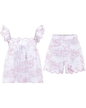 Love Letters X Toile Babydoll Short Pyjama Set - Blue