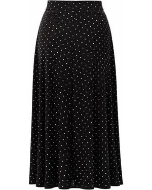 Exquise Stone Knit Midi Bobby Skirt – - Black