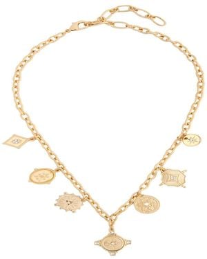 Saachi Celeste Compass Charm Necklace - Metallic
