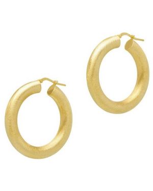 The Hoop Station Matte Satin Hoop Earrings - Metallic
