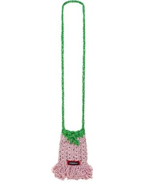 Andreeva Lily Handmade Crochet Mini Bucket Bag - White