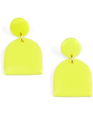 By Chavelli Alexa Domes Dangly Earrings - Yellow