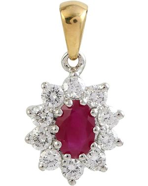 Artisan Ruby Diamond Charm Pendant - Purple