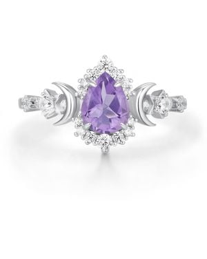 Azura Jewelry New York Galactic Pear Cut Amethyst Ring Vermeil - Purple