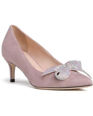 Beautiisoles by Robyn Shreiber Made in Italy Neutrals Frida Baby Dressy Valentine Evening Pump With Kitten Heel - Pink