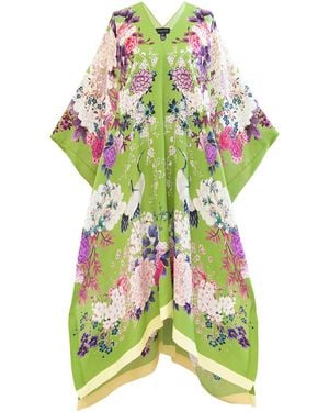 Meng Apple Silk Georgette Kaftan - Green